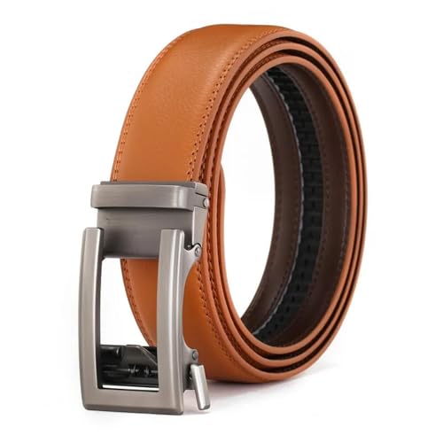 Luxury Men's Leather Belt With Automatic Buckle - Durable & Stylish