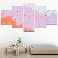 SIGNWIN 5 Panel Canvas Wall Art Modern Art 3D Abstract Abstract Brushstroke Contemporary Digital Art Fun Multicolor for Home Decorations Ready to Hang - 60