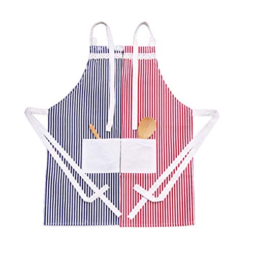 Image of KPNG Cotton Linen Cooking Apron Adjustable Kitchen Apron Soft Chef Apron with Pocket for Women and Men