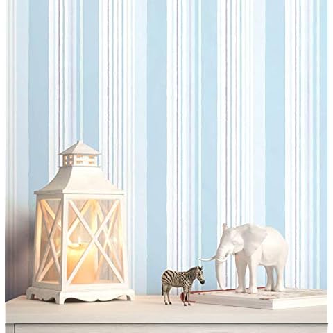 NEWROOM Tapete Blau Papiertapete Streifen Cover