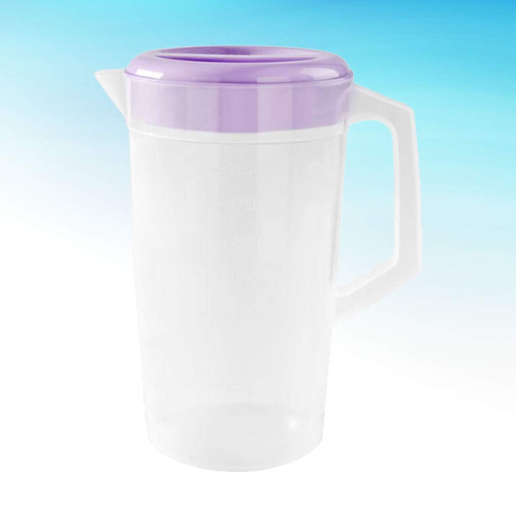 DOITOOL Glass Pitcher Lip Gloss Set Plastic Pitcher With Lid, Gallon Water Jug, Heavy-duty Iced Tea Pitcher, Drinking Water Pitcher for Beverage Lemonade (Purple) Glass Pitcher Lip Gloss Set