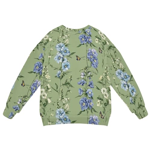 JUNZAN Safari Delphinium Sage Green Big Boys Hooded Sweatshirt Crewneck Sweatshirts for Boys Athletic 4T2