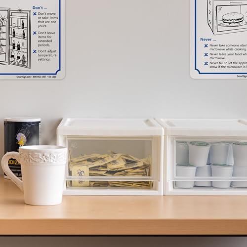 Image of IRIS USA 6 Qt. Plastic Drawer Storage Organizer Stacking Drawers, 2-Pack, Stackable Unit with Sliding Drawer for Bedroom Kitchen Under Sink Pantry Craft Room Bathroom Dorm Office, White