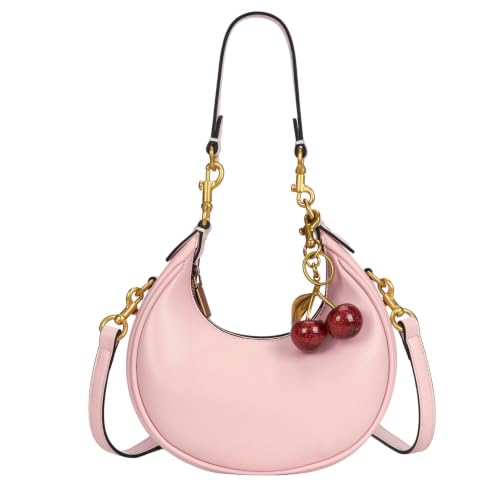 Image of JQWSVE Small Top Handle Bags for Women Mini Purses Cute Ladies Handbags Crescent Mini Crossbody Bags with Cherry