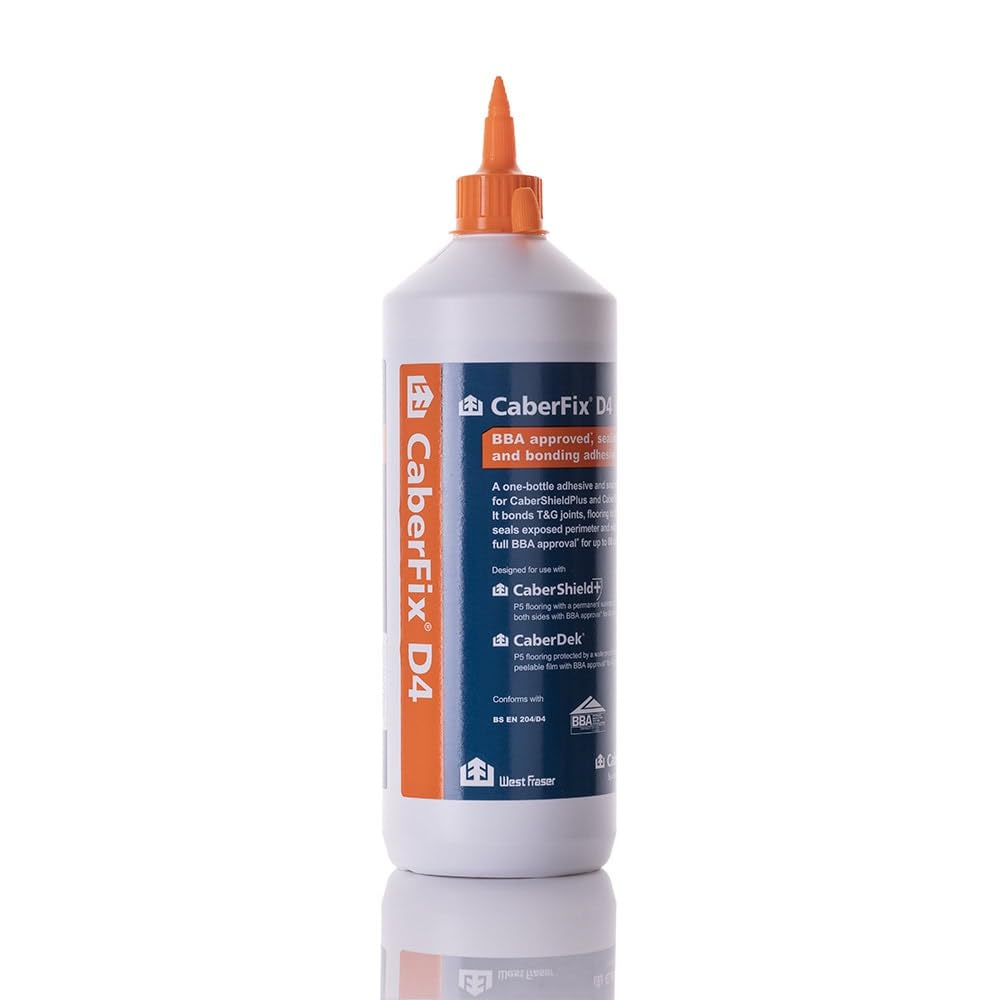Caberfix Caberfix D4 PU Joint and Joist Floor Adhesive, 1kg, White Expanding Flooring Glue, 1 Bottle. High Performance Wood Adhesive