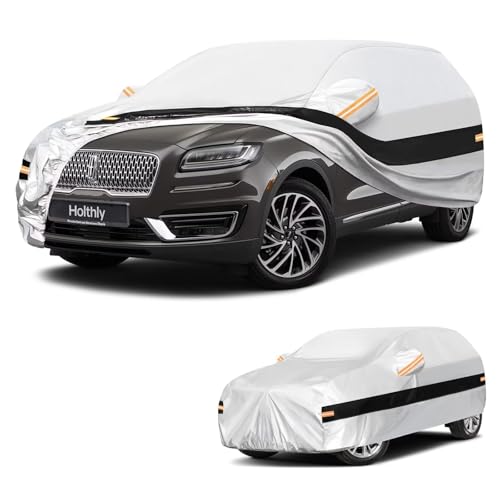 Image of 10 Layers SUV Car Cover Custom Fit for Lincoln Nautilus, MKX (2006-2026), Waterproof All Weather for Automobiles, Outdoor Full Cover Sun Dust Rain Protection with Cotton. Silver