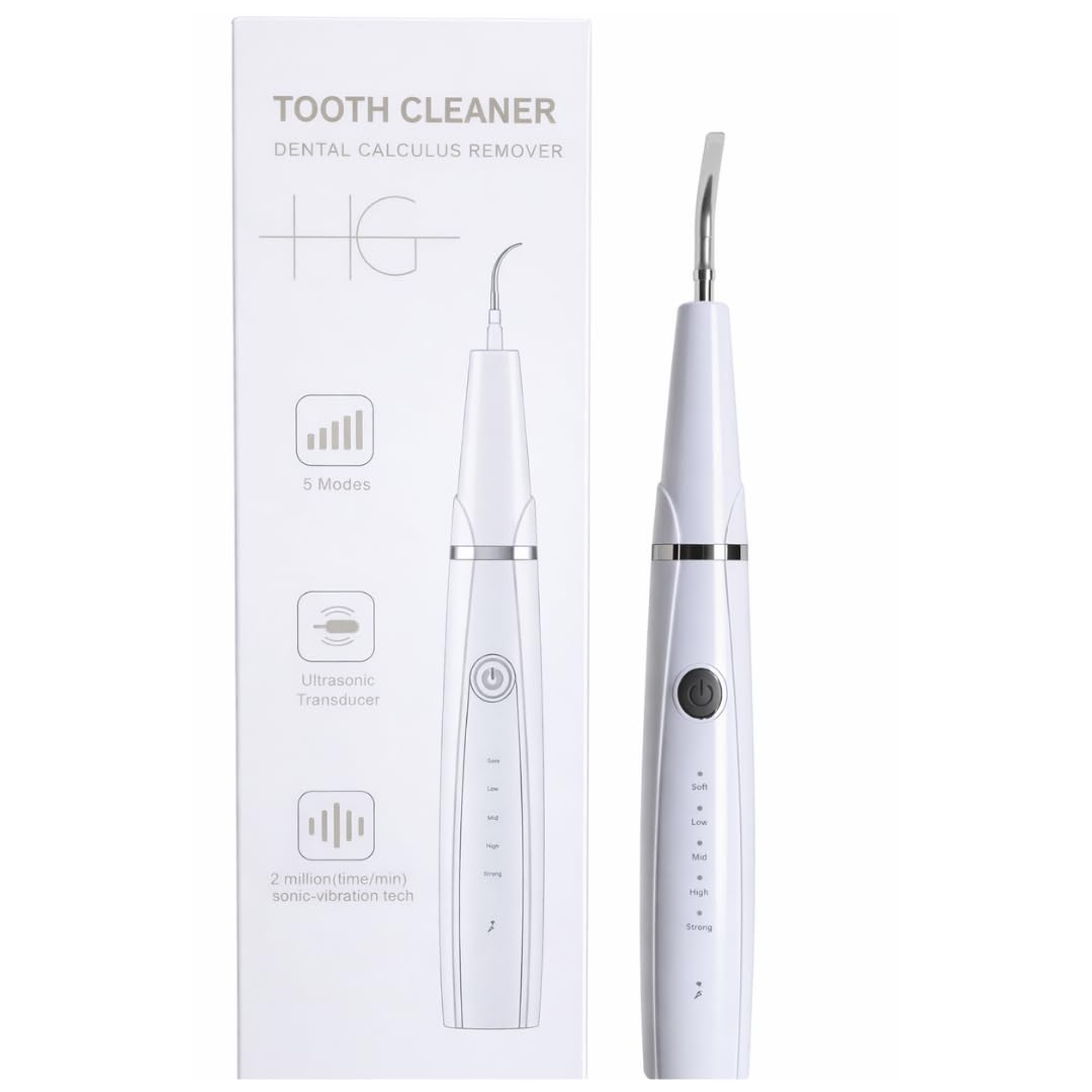 Detergente Ultrasonico per Denti – Rimuovi Placca e Tartaro con Luce LED – Pulitore Elettrico per Denti da Casa con Batteria Ricaricabile Type-C