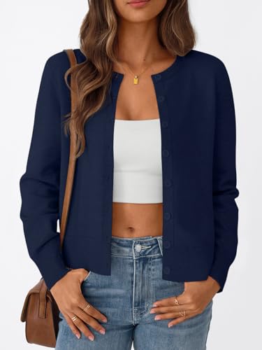 Image of Trendy Queen Lightweight Cardigan Sweaters for Women 2026 | Soft Knit Button-Down, Classic Fit Open-Front Layering Piece for Fall, Winter & Office Wear