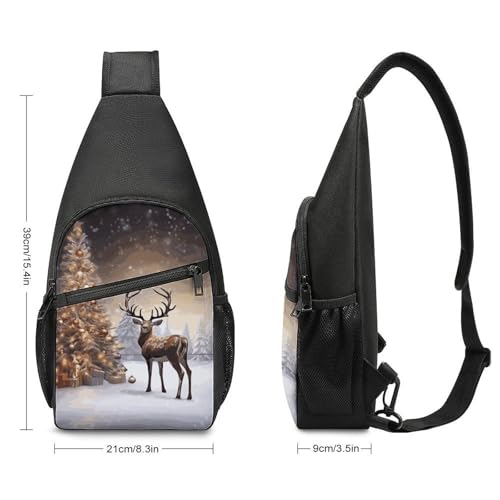 Bolso Sling Navidad con Árbol y Reno para Hombres y Mujeres miniatura 2