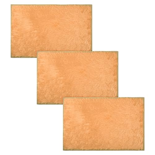 Image of Heart Home Door Mat | Door Entrance Mat | Shaggy Door Mat | Floor Door Mat | Anti-Slip Door Mat | Door Mats for Outdoor & Indoor | Kitchen Door Mat | Pack of 3 | Yellow