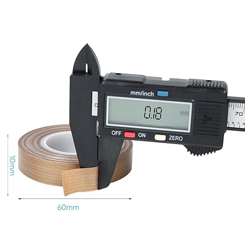 Image of PTFE Coated Fiberglass Telfon Tape,high Temperature Tape;Drying Mechanical Conveyor Belt; Welding Sealing Tape; -196℃ - +300℃ (Brown5, 13mm x 12yards x 0.18mm)