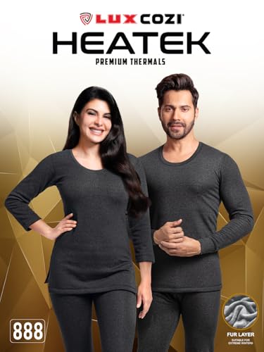 Image of Lux Cozi HEATEK Men's Round Neck Thermal Top | Warm Fleece Innerwear for Men |Fleece Inside | Style - 888