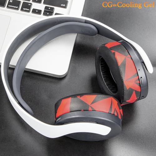 Image of SOULWIT Cooling Gel Earpads Cushions Replacement for Sony PlayStation 5 Pulse PS5 3D Wireless Headset, Ear Pads Cushions with Noise Isolation Foam - CG Red Storm