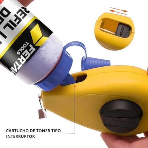 Kit Jogo Marcação Linha Giz 15m Azul Pedreiro Gesseiro Com Nível | Fertak