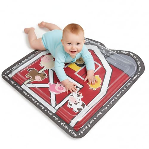 LaLa Lou Kids Tummy Time Mat Premium Inflatable Big Red