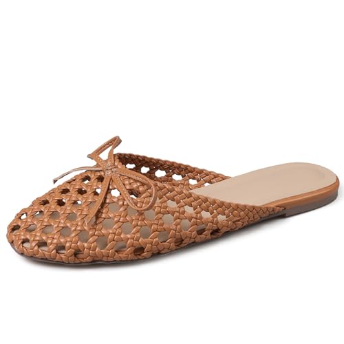 Image of Women's Mesh Mules Breathable Slip-On Net Flats Lightweight Mesh Ballet Flats for Women for Casual Or Indoor Wear