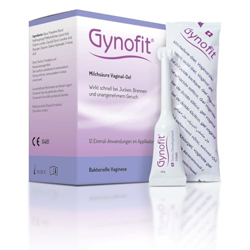 Gynofit Milchsäure Vaginalgel - pH-Balance Restorer für vaginale Gesundheit - Verhindert Juckreiz Brennen & Geruch - Hygienischer Applikator - Behandelt & verhindert vaginale Infektionen (12 Stück)