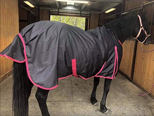 Image of 1200 Denier Horse RAIN Sheet (Waterproof /Breathable & Wind Proof Turnout Sheet) Horse Breathable RAINSHEET (Charcoal-Raspberry, 76)