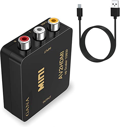 image for RCA to HDMI, GANA 1080P Mini RCA Composite CVBS AV to HDMI Video Audio