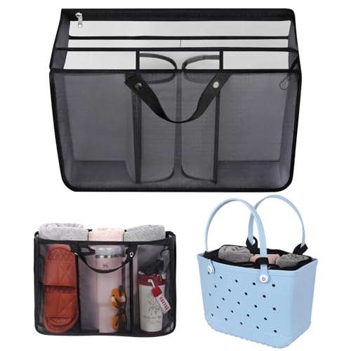 Croc Charms Beach Bags Organizer Insert Compatible with Original XL Bogg Bag, Lightweight Mesh Divider Pouch Insert for Bogg Bag Accessories, 18