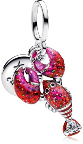 Charm de langosta de plata de ley S925 para pulseras y collares de mujer