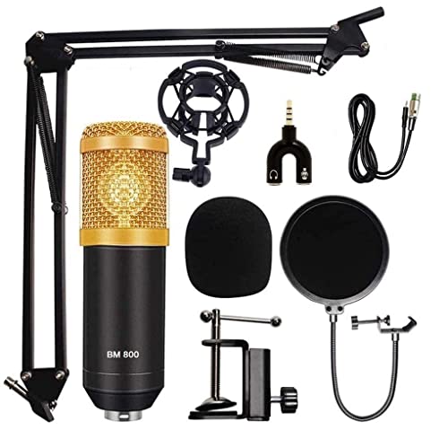Image of DIGIMORE DM Condenser XLR Microphone Set V8 Sound Card Mixer Amplifier Voice Changer Audio Interface | Singing Smule Live Streaming Podcast Broadcasting (3.5mm Mic + Sound Card) (Rose Gold)