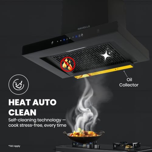 Image of Havells Mirak Lite BLDC 90cm T Shape Glass Chimney|Powerful 1500 m /hr Suction|Filterless Tech|Gesture & Touch Control|Auto Heat Clean|15 Yr Motor & 5 Yr Product Warranty| Free Installation Kit
