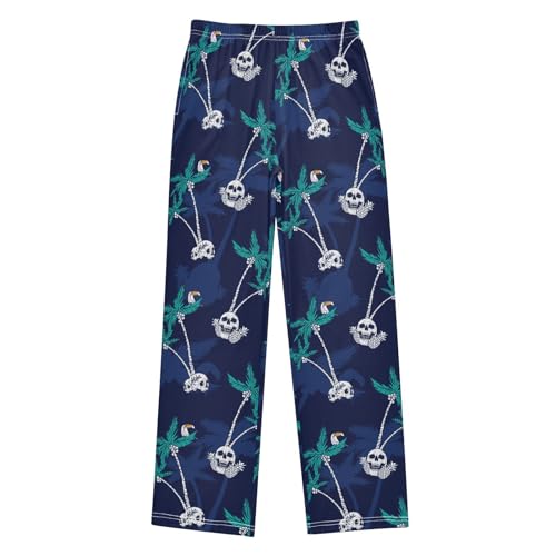 visesunny Boys' Pants Skull Palm Tree Jogger Pants Elastic Waist Long Bottoms Trousers with Pockets