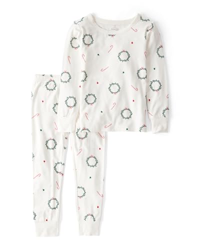 Carters Neutral PurelySoft Long-Sleeve 2-Piece Pajamas Christmas Wreath 2T