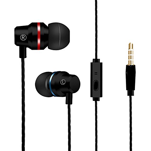EKIND Magnetic Stereo in-Ear Headphones with Microphone and Volume Control (E07, Black)