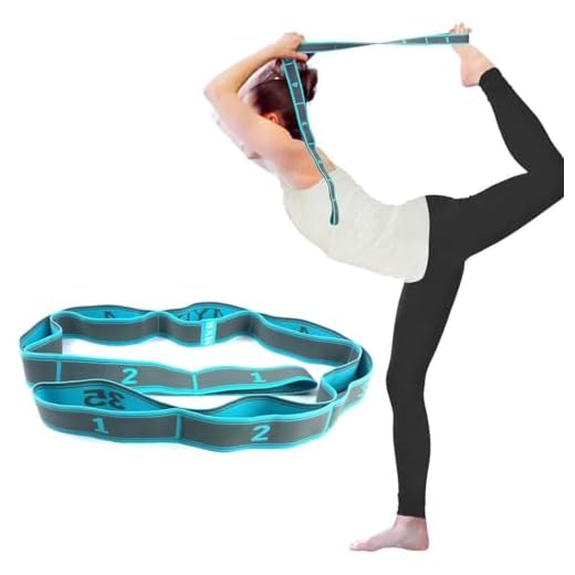 Correas para Yoga, Correa de Estiramiento de Piernas con 9 Bucles, Bandas Elásticas de Resistencia, Cinta de Yoga Estiramiento para Fitness, Pilates y Gimnasia