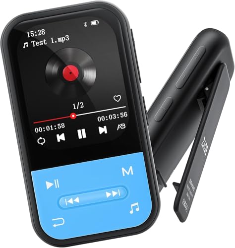 Image of 128GB Clip MP3 Player with Bluetooth 5.3, Music Player with FM Radio & Voice Recorder, E-Book, Portable Music Player Running & Workout, Supports up to 512GB, Earphones Included