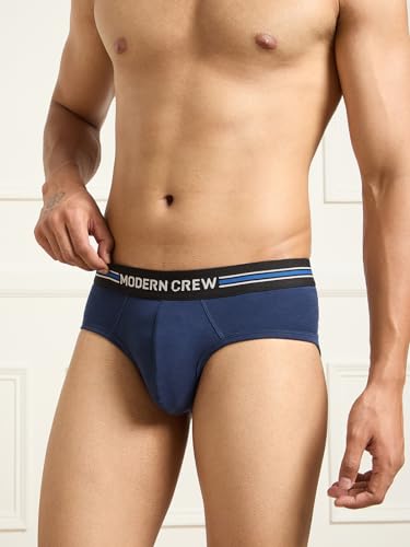Image of Modern Crew CoolSense Cotton Briefs for Men| Super Combed Cotton with Stretch, Stay 3 Degrees Cool & Fresh, Anti-Bacterial| Microfiber Waistband