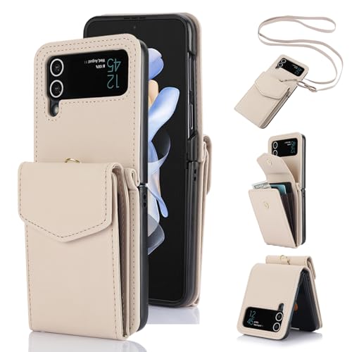 Étui Samsung Galaxy Z Flip 3 5G Asuwish avec bandoulière et porte-cartes