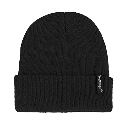 Zando Unisex Baby Beanie Cute Kids Beanie Warm Soft Baby Winter Hat For Baby Boy Beanie Toddler Beanies For Boys Girls Winter Hats For Boys Beanie Newborn Hats Infant Pure Black Beanie 3-8 Years #TOP5