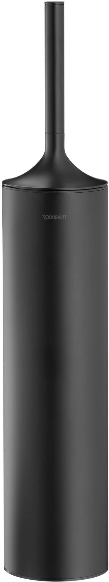 Duravit Bürstengarnitur Starck T, WC-Bürstenhalter bodenstehend, Toilettenbürste ohne Bohren, Klobürste, Schwarz Matt