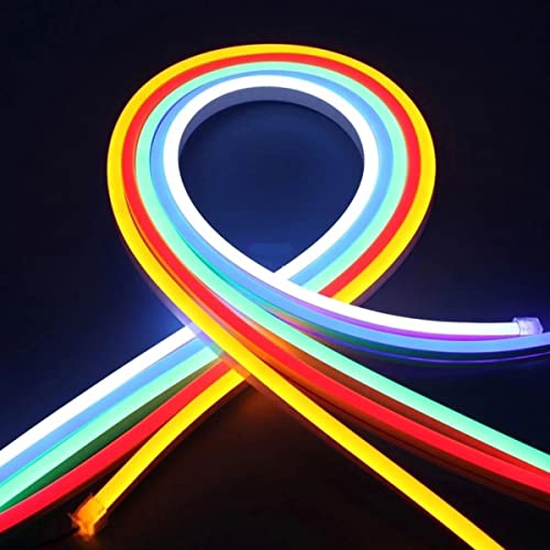 Fita De Led Neon ALTAMENTE Flexível Com 5 Metros 12V Resistente A Água Mangueira Colorida Silicone B