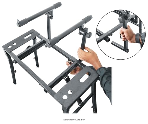 Rockville PKS40 2-Tier Keyboard Stand, Adjustable, Steel, Foldable, Detachable Second Tier, Carry Bag, Perfect For Djs, Studios thumb #3