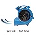 BlueDri Mini Storm 1/12 HP Mini Air Mover Carpet Dryer Floor Squirrel Cage Blower Fan for Home Floors and Carpets, Blue (SA-MI-BL)