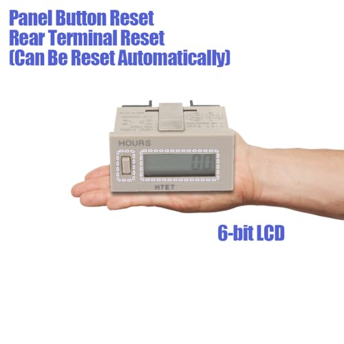 Image of Electronic Counter Digital, Pulse Meter Life Totalizer Digital Meter Length Counter Wheel Roll LCD Display Frequency Time Relay with 6 Digit LCD Display AC 110-220V H7Et BVM(0.0 Hours)