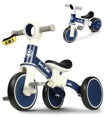 Toddler Balance Bike for 1 2 Year Old, 4 in 1 Tricycle for...