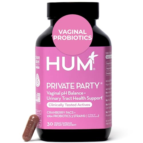 HUM-Private-Party-Vaginal-Probiotics-for-Women-pH-Balance-and-Urinary-Tract-Support-Vaginal-Probiotic-Supplement-with-Cranberry-Lactobacillus-Blend-Womens-Health-Cranberry-Pills-30-Capsules HUM Private Party Vaginal Probiotics for Women, pH Balance and Urinary Tract Support Vaginal Probiotic Supplement with Cranberry & Lactobacillus Blend, Women's Health Cranberry Pills, 30 Capsules - Image 1