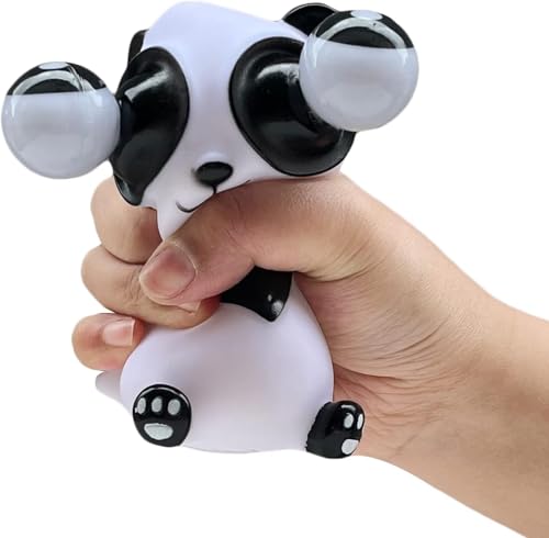 Image of TREK TOYS WORLD Funny Dragon Pinch Toy | Squishy Dinosaur with Pop-Out Eyes | Stress Relief Squeeze Toy for Kids & Adults (Black and White)