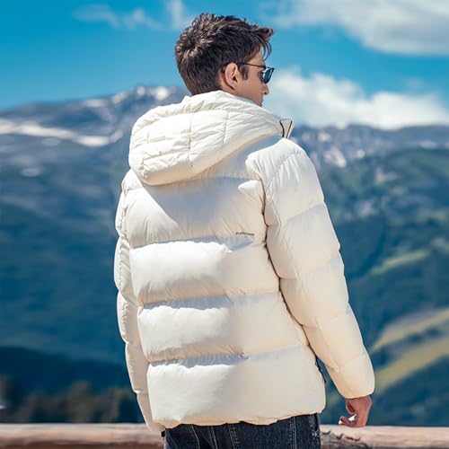 Image of Duck Down Jackets For Men,Mens Puffer Jacket For Cold Protection And Warmth,Hooded Mens Winter Coat,90 White Duck Down