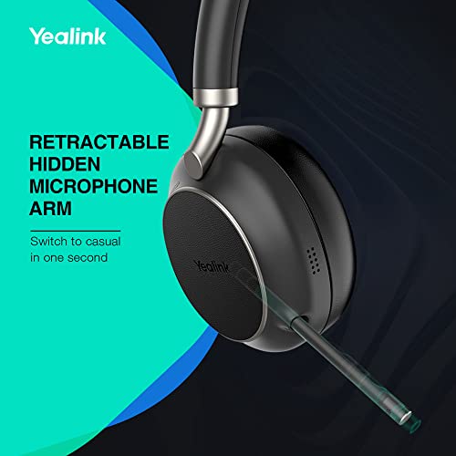 Yealink Bh72 Bluetooth Headset With Microphone Wireless Headset With Charge Stand Ms Teams & Zoom Certified Office Headphone For Ip Voip Telephone Computer Pc Laptop, Retractable Microphone Arm, Black #TOP1
