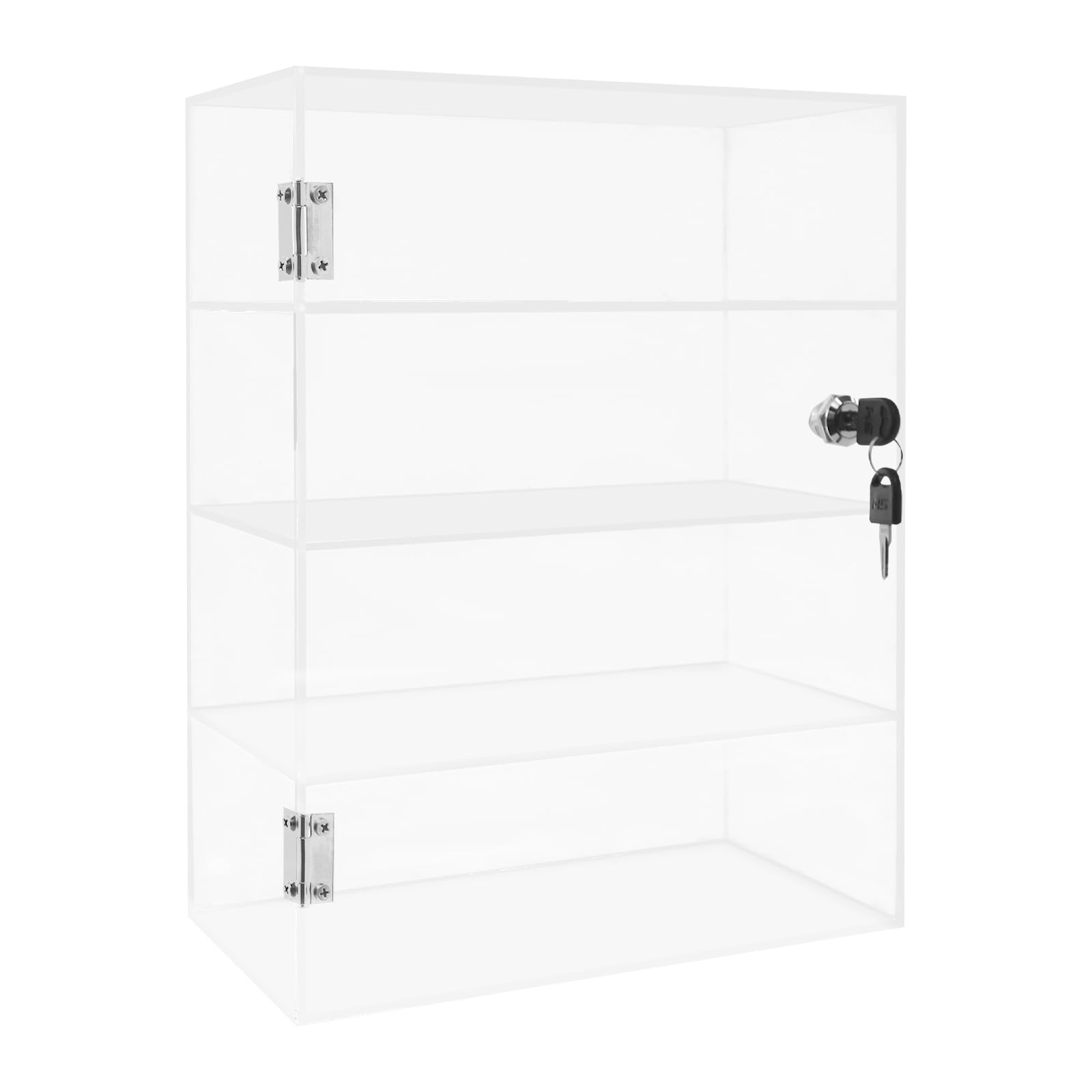 Acryl-Vitrine 30x15x40cm 4 Ebenen bis 12kg mit Schlüssel Transparenter Aufbewahrungsschrank