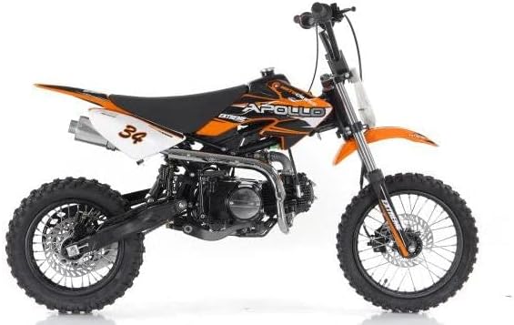 HHH Upgraded DB34 Apollo 110cc Dirtbike 4 Speed Semi Automatic dirtbike for kids (Orange)