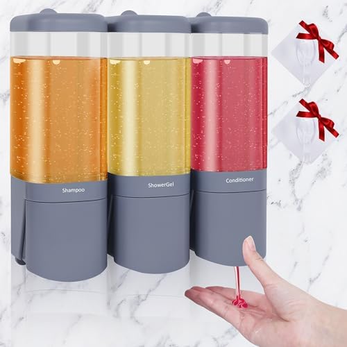 300ML 3-in-1 Shower Pump Dispenser Organizer Conditioner Body Lotion Body Wash Shampoo Dispenser Wall Mounted Soap Dispenser Bathroom Kitchen Supplies – buy the best products in the online store 300ML 3-in-1 Shower Pump Dispenser Organizer Conditioner Body Lotion Body Wash Shampoo Dispenser Wall Mounted Soap Dispenser Bathroom Kitchen Supplies – buy the best products in the online store