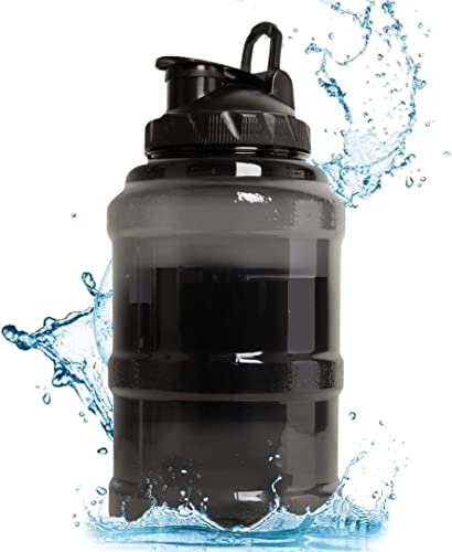 Image of Plastic 2.5 Liter Motivational Sports Gym Bottle Daily Water Intake With Time Markings Bpa-Free. Leak Proof For Adults For Gym, Travel And Office A- (Black)
