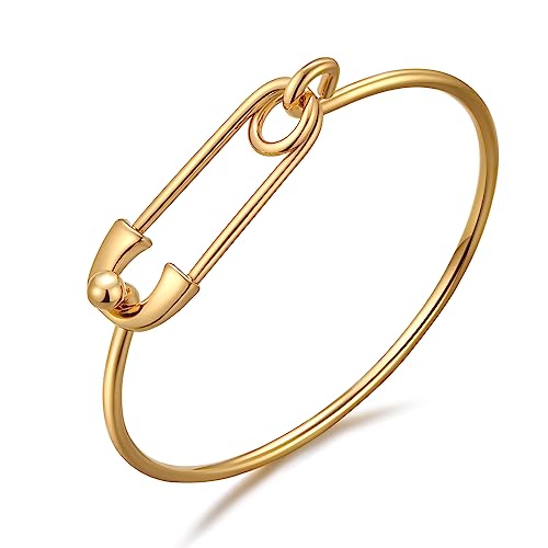 Gold Silver Link Bangle Bracelet for Women Simple Thin Cuff Bangle Bracelet Minimalist Jewelry